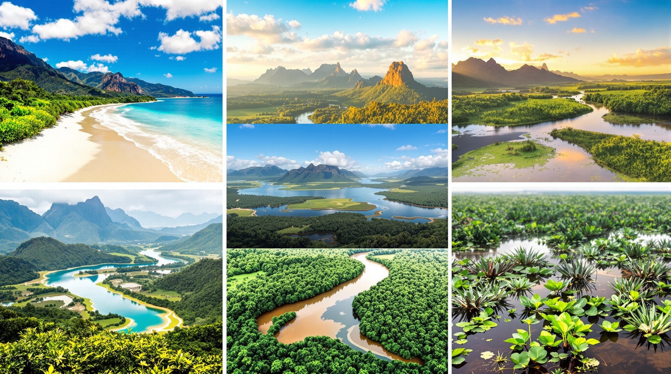 Colagem de destinos turísticos brasileiros