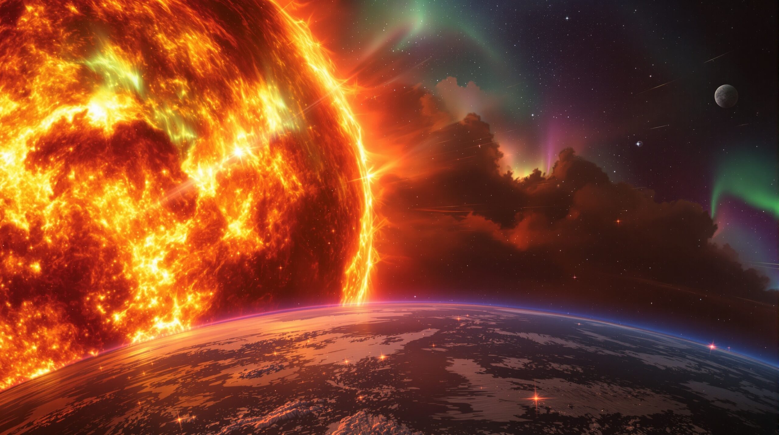 Tempestade solar e clima espacial afetando a Terra