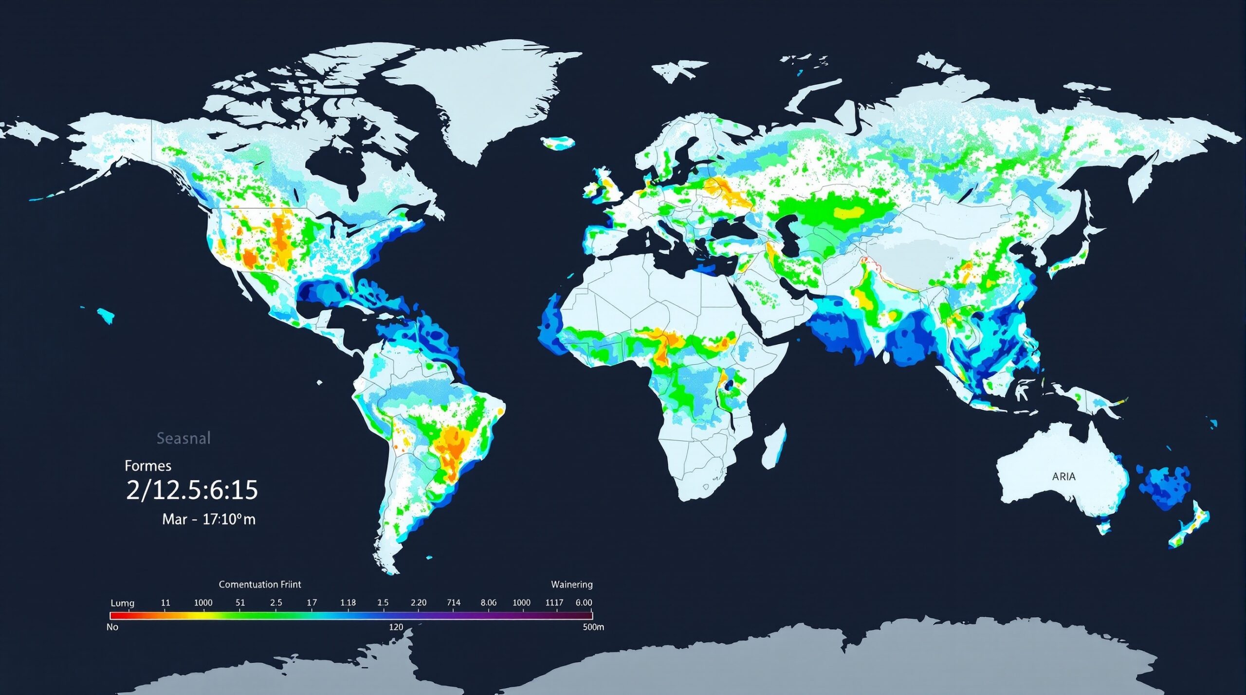 Visualização de previsão sazonal com mapas climáticos