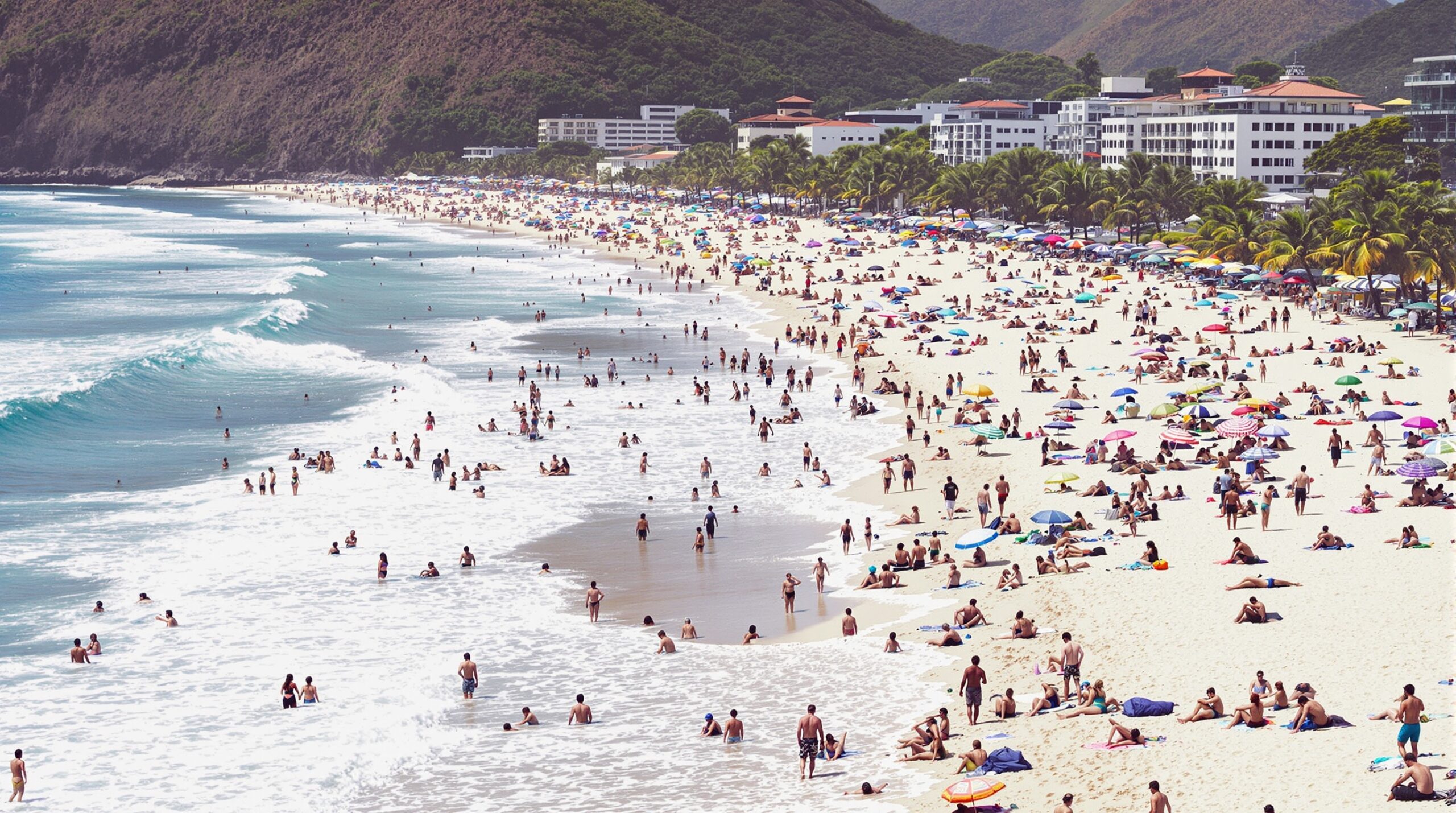 Praia de Ipanema em dia ensolarado no Rio de Janeiro