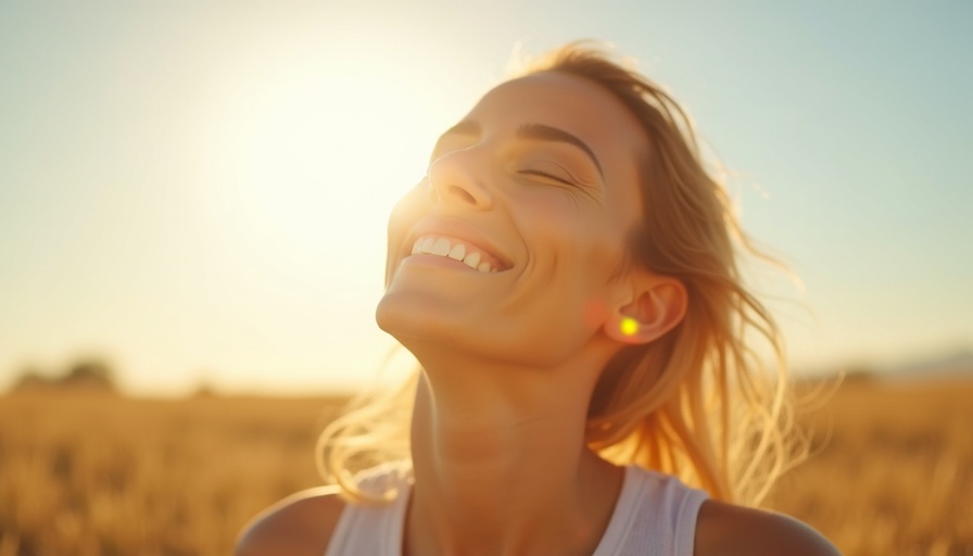 Pessoa aproveitando sol para bem-estar mental