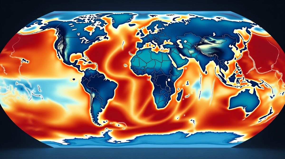 Visualização das anomalias de temperatura do Oceano Pacífico durante El Niño e La Niña