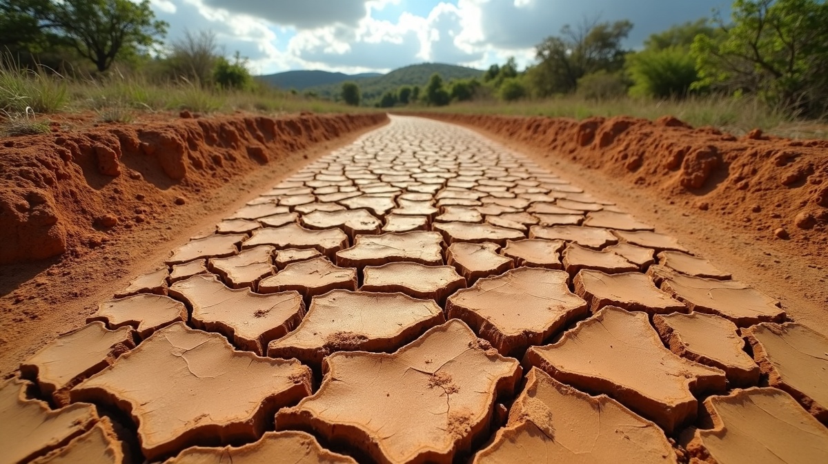 Terra rachada no Sertão nordestino mostrando impacto severo da seca