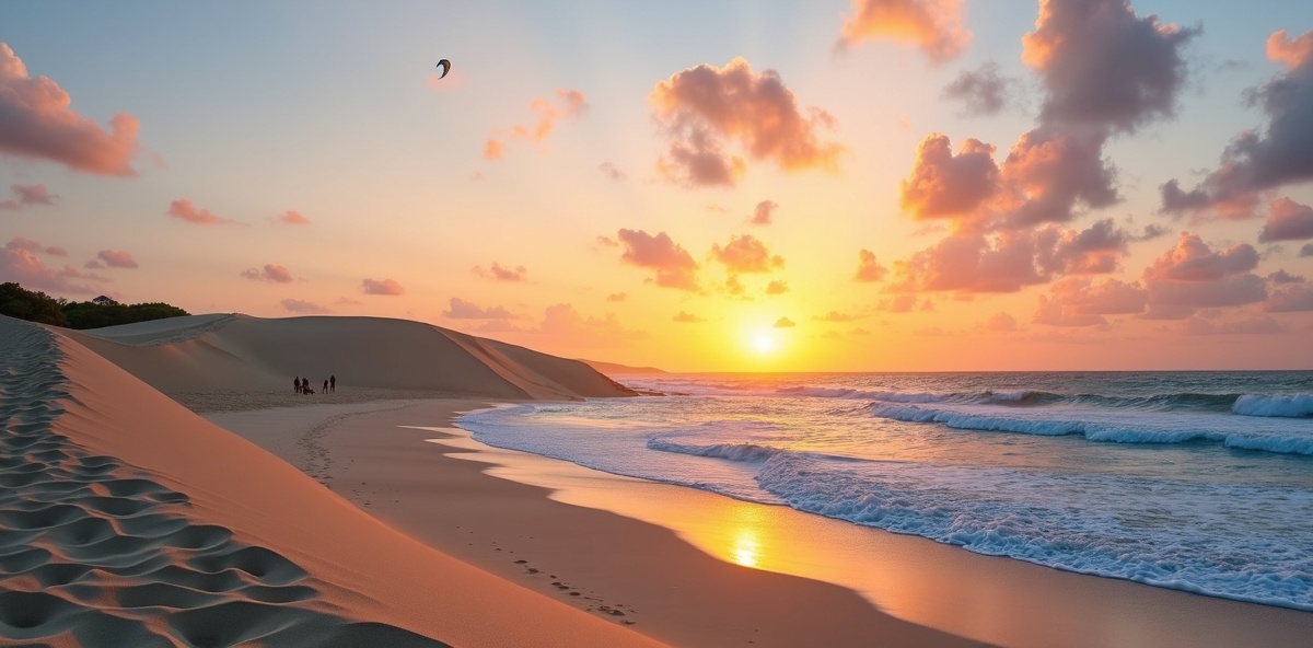 Jericoacoara no Ceará com dunas e lagoa