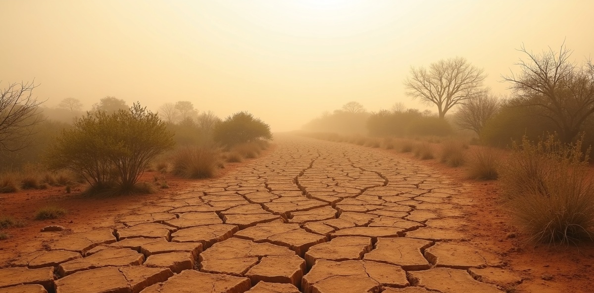 Paisagem seca do Cerrado brasileiro no inverno com baixa umidade