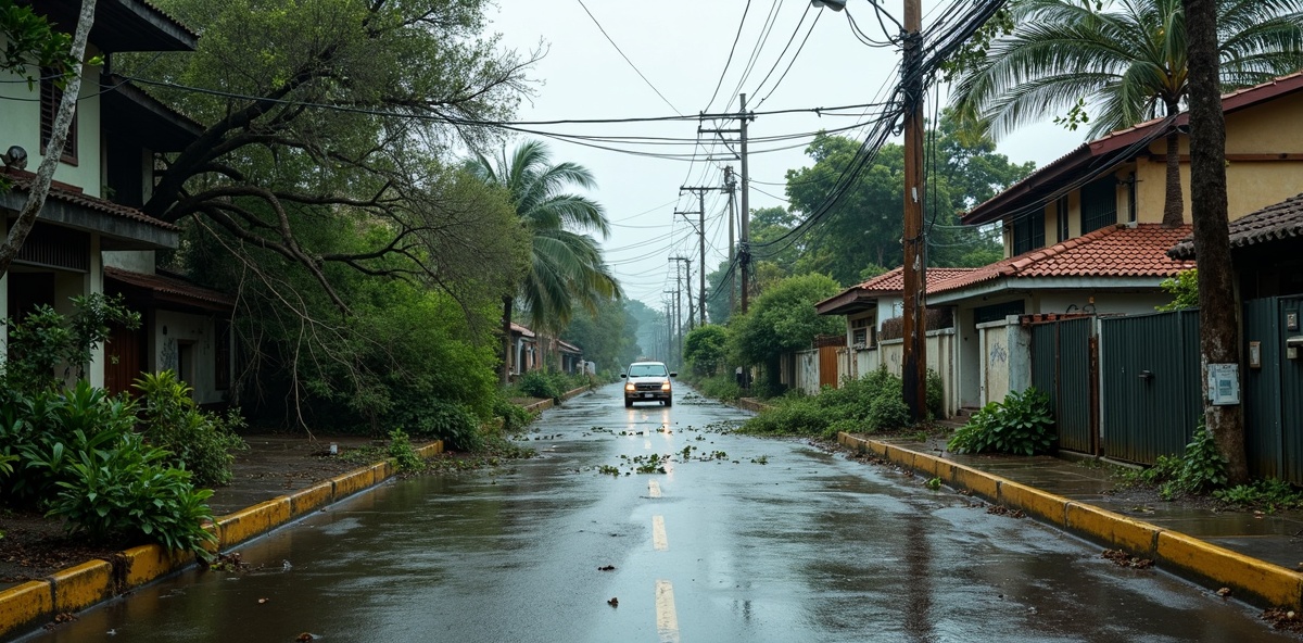 Danos causados por ciclone no litoral sul do Brasil