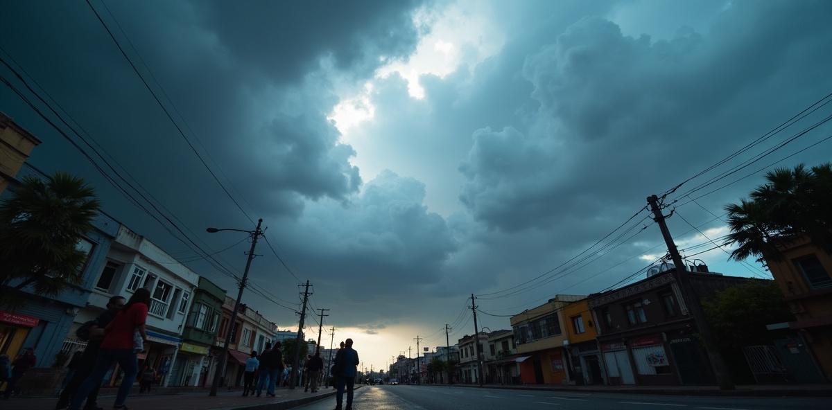 Frente fria chegando com céu dramático