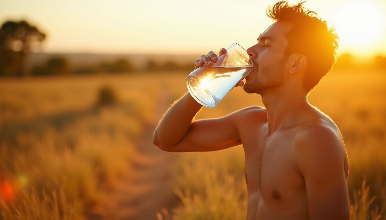 Pessoa se hidratando em dia de calor extremo no Brasil