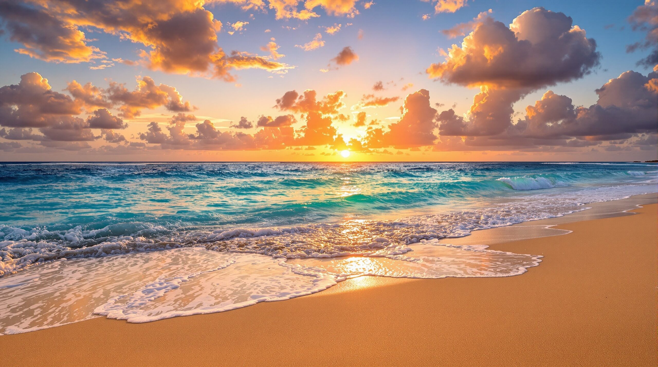 Praia paradisíaca do Nordeste brasileiro ao pôr do sol