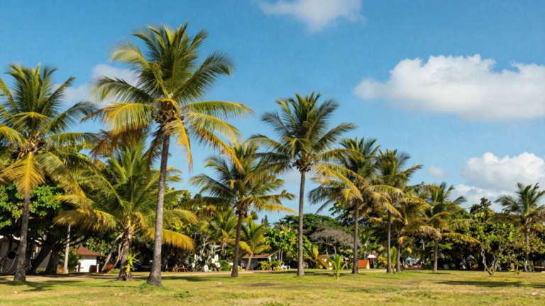 Praia tropical brasileira ensolarada marcando o inicio do verao