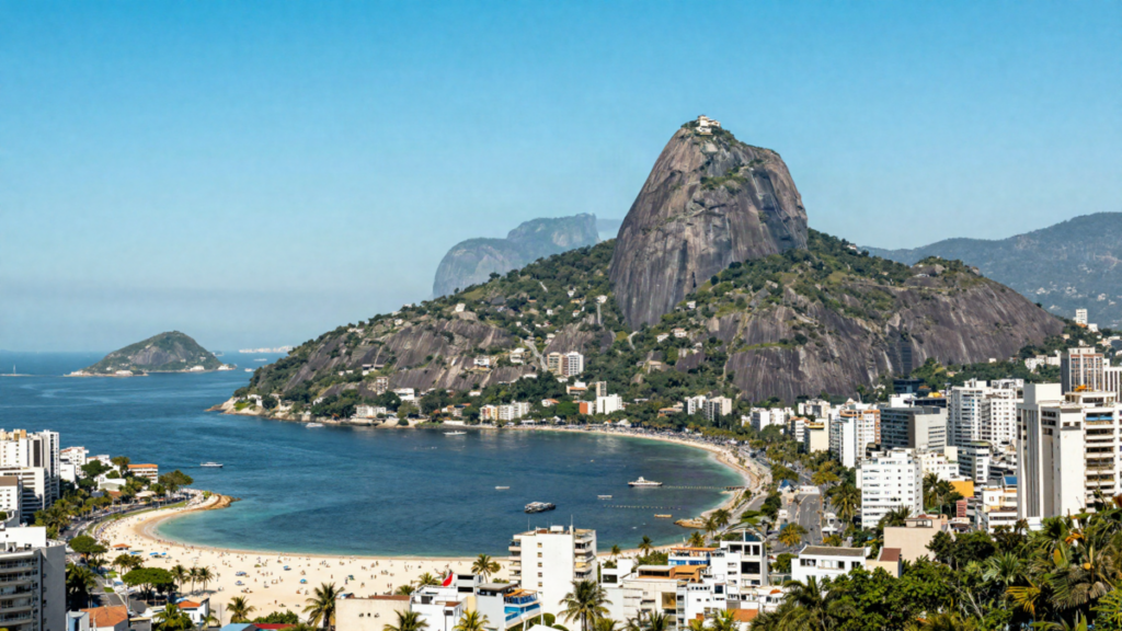 Paisagem ensolarada e quente do Rio de Janeiro em dia de verao