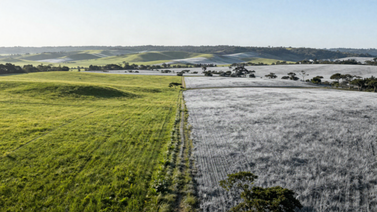 Paisagem brasileira com contraste entre verao verde e inverno mais frio