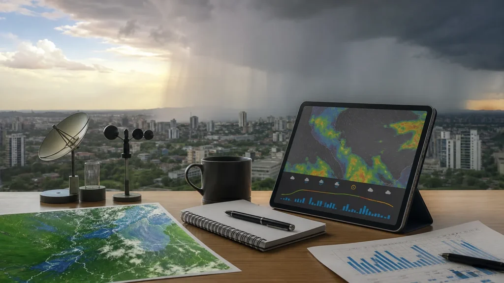 Chuva em Manaus durante a estação chuvosa na Amazônia